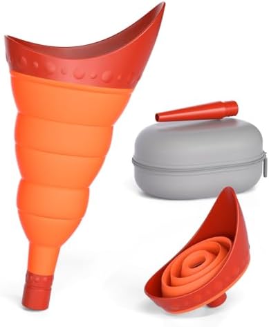 TRIPTIPS Pee Conch Foldable Female Urinal Device Portable Urinal for Women Pee Funnel for Women Travel, She Pee Cup for Women Stand to Pee Womens Urinal Funnel with Tube Case