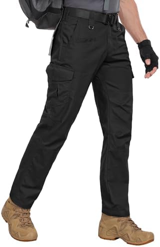 Men's Cargo Work Pants Ripstop Water Resistant Hiking Tactical Military Army Pants with Multi Pockets