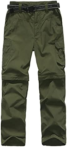 Boy’s Convertible Hiking Pants Lightweight Quick Dry Zip Off Pants for Kids Youth Outdoor UPF 50+ Casual Cargo Trousers