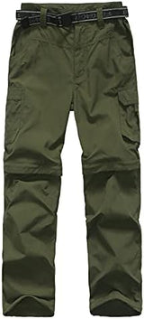 Boy’s Convertible Hiking Pants Lightweight Quick Dry Zip Off Pants for Kids Youth Outdoor UPF 50+ Casual Cargo Trousers