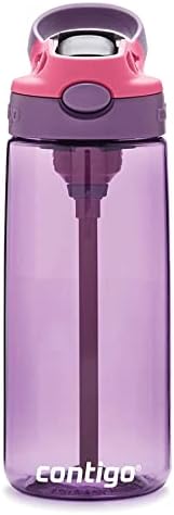 Contigo Aubrey Kids 20oz Cleanable Water Bottle with Silicone Straw, Spill-Proof Lid, Eggplant - Dishwasher Safe and Ideal for Everyday Use