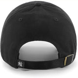 47 Brand MLB Black White Primary Logo Clean Up Adjustable Baseball Cap Hat, Adult One Size Fits All