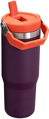 Stanley IceFlow Flip Straw Tumbler with Handle 30 oz | Twist On Lid and Flip Up Straw | Leak Resistant Water Bottle | Insulated Stainless Steel |BPA-Free | Plum