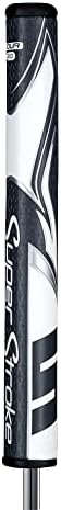 SuperStroke Zenergy Tour 3.0 Golf Putter Grip with No Taper Enhanced SPYNE Technology, New Multi-Zone Texturing and Tech-Port, Grey/White