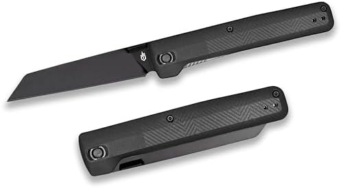 Gerber Gear Pledge Pocket Knife with Pocket Clip - 3.7" Full Panel Plain Edge Blade Folding Knife - EDC Gear and Equipment - Omni Gray