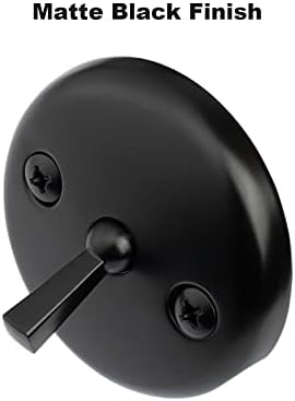 Matte Black Trip Lever Tub Trim Kit Set with Trip Lever Overflow Face Plate, No putty Gasket,Trip Lever Bathtub Drain with Strainer, Overflow and Matching Screws, No putty installation By Artiwell