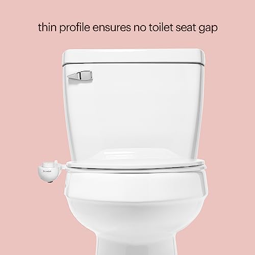 Brondell Fresh Spa Adjustable, Bidet Attachment FSA-15 for Toilet Seats with Adjustable Single Nozzle, Side Arm Control, Thin Profile, White (Ambient Temperature)