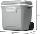 Coleman Classic Series Insulated Portable Wheeled Cooler, Leak-Resistant Outdoor Hard Cooler Keeps Ice up to 5 Days, 65-Quart