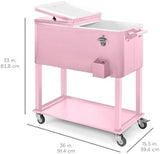 Best Choice Products 80-Quart Outdoor Steel Rolling Cooler Cart w/Ice Chest, Bottle Opener, Catch Tray, Drain Plug, Locking Wheels