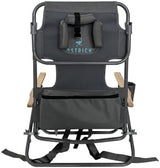 Ostrich Tommy "O" Midsize Face Down Backpack Beach Chair with Face Hole Portable Lounge Chair with Cup Holder Face Opening Lay Flat Tanning Chair with Armrests Face Down Reading, Gray