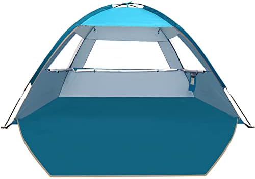 COMMOUDS Beach Tent Sun Shade for 3/4-5/6-7/8-10 Person, UPF 50+ Beach Sun Shelter Canopy Tent, Lightweight, Easy Set Up and Carry