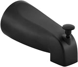 Slip Fit Tub Spout with Pull-Up Diverter for 1/2 inch Copper Tube, Matte Black