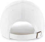 47 Brand MLB White White Primary Logo Clean Up Adjustable Baseball Cap Hat, Adult One Size Fits All