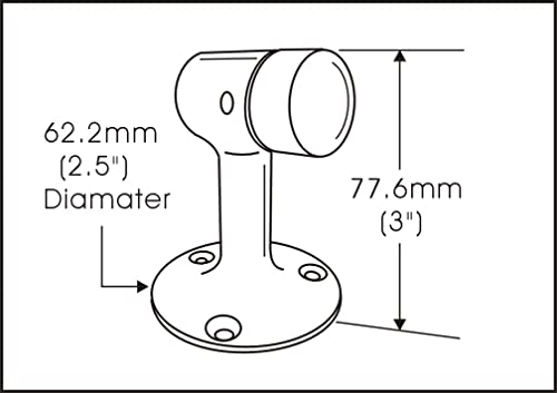 QCAA Solid Brass Door Stop, 3", Matte Black, 1 Pack