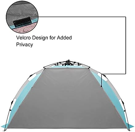 Oileus X-Large 4 Person Beach Tent Sun Shelter - Portable Sun Shade Instant Tent for Beach with Carrying Bag, Stakes, 6 Sand Pockets, Anti UV for Fishing Hiking Camping, Waterproof Windproof, Sky Blue