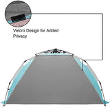 Oileus X-Large 4 Person Beach Tent Sun Shelter - Portable Sun Shade Instant Tent for Beach with Carrying Bag, Stakes, 6 Sand Pockets, Anti UV for Fishing Hiking Camping, Waterproof Windproof, Sky Blue
