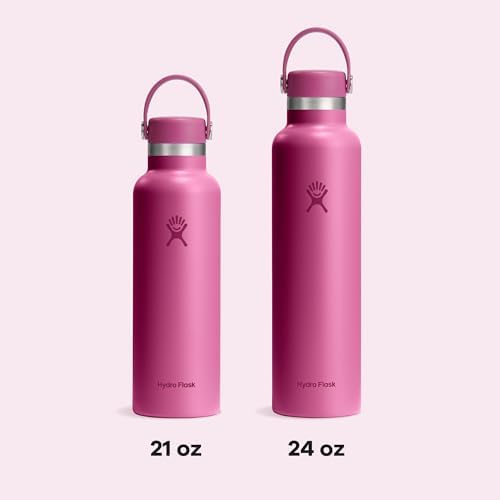 Hydro Flask Stainless Steel Standard Mouth Water Bottle with Flex Cap and Double-Wall Vacuum Insulation