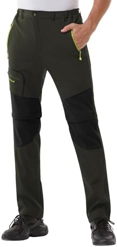 Men's Water Resistant Tactical Pants Lightweight Outdoor EDC Strech Pants for Hiking with Belt
