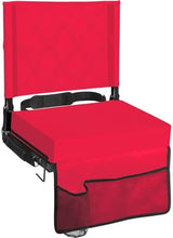 Sheenive Red Stadium Seats for Bleachers with Back Support, Padded Soft Comfy Backs and Cushion, Extremely Large and Portable