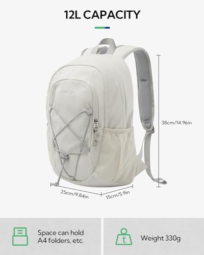 WATERFLY 12L Small Hiking Backpack: Day Pack Lightweight Travel Bag Camping Fitness Cycling Outdoor Sports Daypack For Women Men