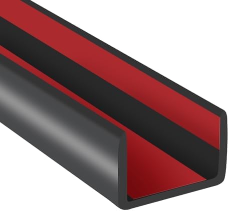 Rubber Edge Trim, 3/4" Self Adhesive Flexible U Channel Edge Protecter, EPDM Material Big Size Deep U Channel Gasket for Plywood, Tables, Desks, Cabinets, Black Color, 20Ft