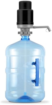 Brio-PU100 Universal Manual Drinking Water Pump - Fits Most 5-6 Gallon Water Bottles Including Glass (Grey/Black)