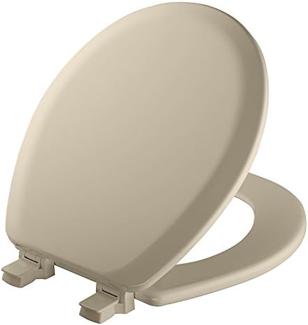Mayfair 841EC 006 Cameron Toilet Seat Will Never Loosen and Easily Remove Durable Enameled Wood, Round, Bone