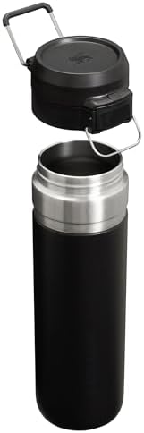 Stanley Quick Flip GO Water Bottle 24 oz | Push Button Lid | Leakproof and Packable for Travel and Sports | Insulated Stainless Steel | BPA-Free | Black 2.0