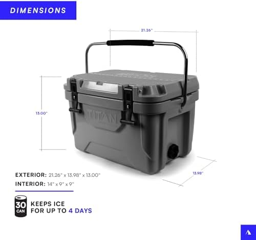 Titan Hard Ice Chest Cooler Roto Cooler with Microban Protection and Deep Freeze Insulation