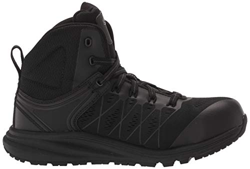 KEEN Utility Men’s Vista Energy Mid Sneakers Composite Toe Work Shoes Construction Shoes, Black/Raven, 7 D (Medium) US