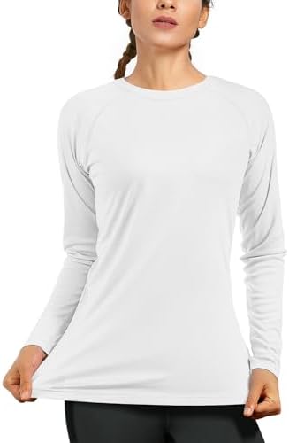 isnowood Women's Sun Protection Long Sleeve Shirts, UPF 50+ UV Rash Guard Swim Shirt, Workout Hiking Running Athletic Tops