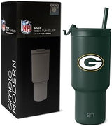 Simple Modern Officially Licensed NFL Green Bay Packers 30 oz Tumbler with Flip Lid and Straws | Insulated Cup Stainless Steel | Gifts for Men Women | Trek Collection | Green Bay Packers
