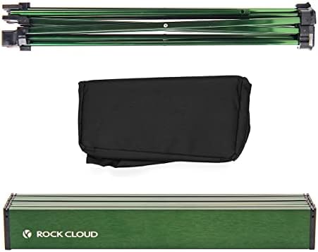 ROCK CLOUD Portable Camping Table Ultralight Aluminum Camp Table with Storage Bag Folding Beach Table for Camping Hiking Backpacking Outdoor Picnic, Green