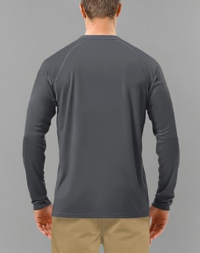 Roadbox Mens UPF 50+ UV Sun Protection Shirts Outdoor Long Sleeve SPF Rash Guard for Fishing Hiking Swimming Running