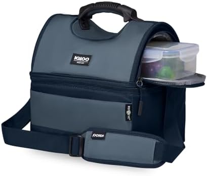 Soft Cooler Gripper Evergreen Eco Lunch Bag, 16-Can Dual Compartment Lunch Cooler, Insulated Lunch Box, Soft Sided Cooler Bag