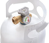 Flame King YSN5LB-GAUGE 5lb Steel Propane Tank Cylinder with Gauge and OPD Valves for Grills and BBQs, Camping, Fishing, & Outdoor Activities, White