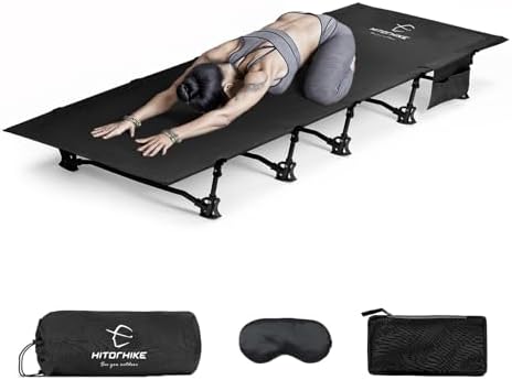 HITORHIKE Camping Cot Compact Folding Cot Bed for Outdoor Backpacking Camping Cot Bed
