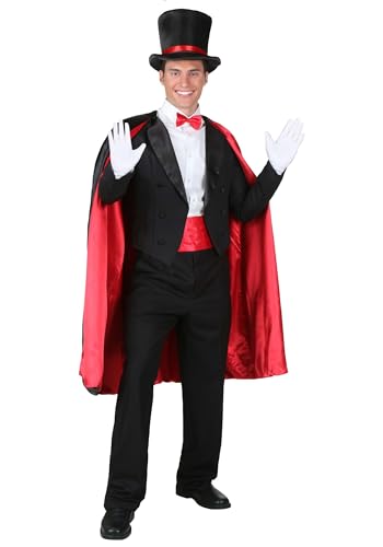 Fun Costumes Men's Plus Size Magician Costume - 2X - Black,Red