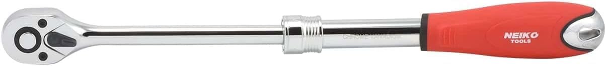 NEIKO 03067A 3/8-Inch-Drive Extendable Ratchet Handle, 72-Tooth Reversible Ratcheting Feature, Extends 8 1/2 to 12 3/8 Inches