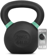 Yes4All Powder Coated Cast Iron Kettlebell Strength Training Kettlebells Weight Set for Full Body Workout, Home Gym