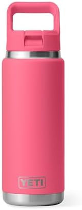 YETI Rambler 26 oz Bottle, Vacuum Insulated, Stainless Steel with Color Matching Straw Cap