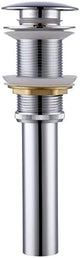 KES Bathroom Sink Drain Without Overflow Vessel Sink Lavatory Vanity Pop Up Drain Stopper Polished Chrome for 1.6"-1.9" Sink Hole, All Metal Rustproof Brass and 304 Stainless Steel, S2008D-CH