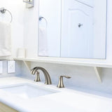 Bathroom Sink Faucet, Faucet for Bathroom Sink, Widespread Brushed Nickel Bathroom Faucet 3 Hole with Stainless Steel Pop Up Drain and cUPC Lead-Free Hose - (Brushed Nickel)