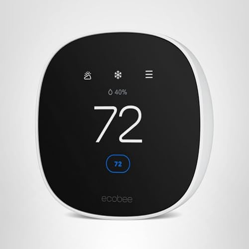 ecobee Smart Thermostat Essential - Energy Star Certified programmable Wi-Fi Thermostat - Works with Siri, Alexa, and Google Assistant