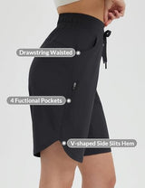 baleaf Women's Bermuda Long Shorts 9" Above Knee Length Quick Dry Lightweight Zipper Pockets Casual Summer Athletic UPF 50+