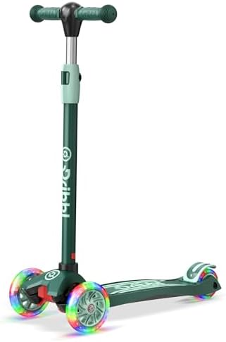 3-Wheel Kids Scooter - Lean-to-Steer Technology, Adjustable Height Handlebar, Wide Anti-Slip Deck, Scooter for Boys & Girls Ages 3+, Child Safety Approved, Support Riders Up to 165 lbs, Aqua