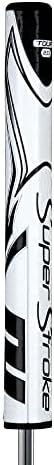 SuperStroke Zenergy Tour 2.0 Golf Putter Grip with No Taper Enhanced SPYNE Technology, New Multi-Zone Texturing and Tech-Port, Purple/White