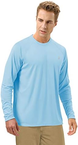 Roadbox Mens UPF 50+ UV Sun Protection Shirts Outdoor Long Sleeve SPF Rash Guard for Fishing Hiking Swimming Running