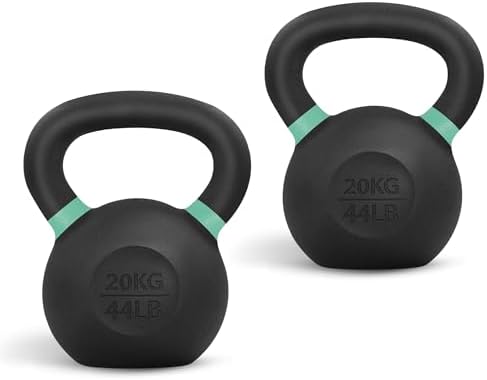 Yes4All Powder Coated Cast Iron Kettlebell Strength Training Kettlebells Weight Set for Full Body Workout, Home Gym