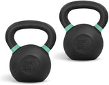 Yes4All Powder Coated Cast Iron Kettlebell Strength Training Kettlebells Weight Set for Full Body Workout, Home Gym